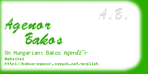 agenor bakos business card